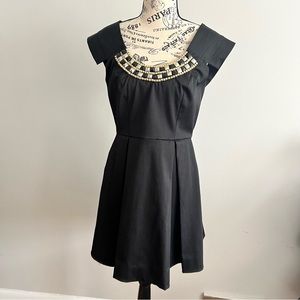 BCBGeneration size 4 black party dress fully lined with embellishments g…